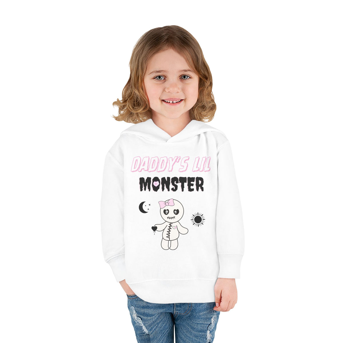 Toddler Hoodie — "Daddy's Lil Monster" Skeleton Pullover