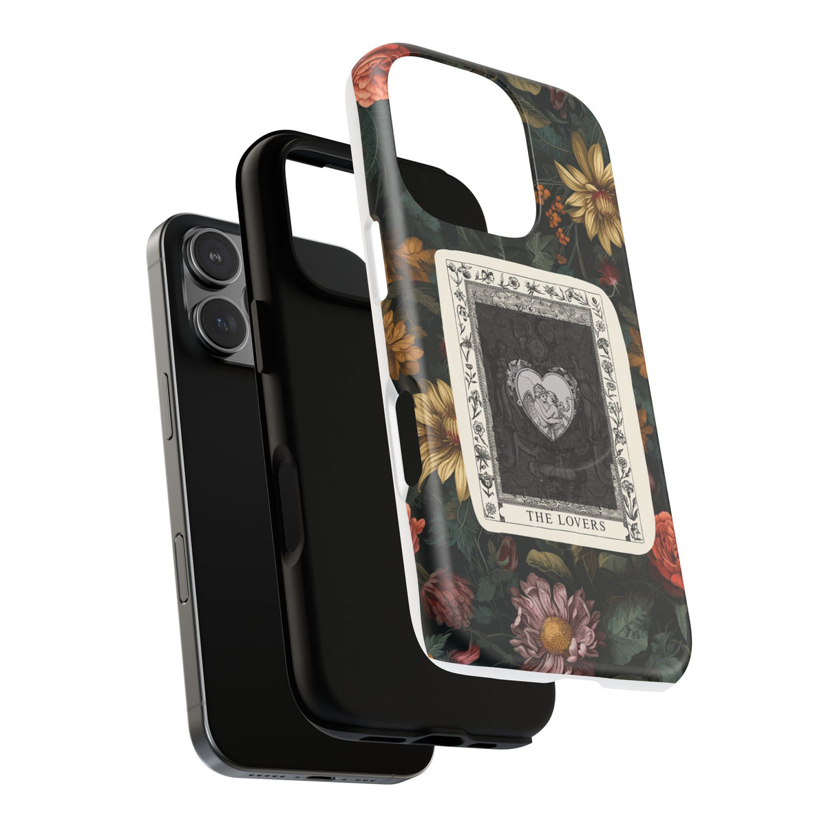 Tarot 'The Lovers' Floral Tough Magnetic Case — Vintage Gothic Phone Cover
