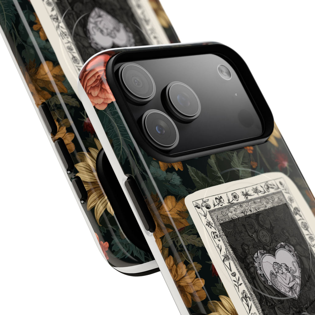 Tarot 'The Lovers' Floral Tough Magnetic Case — Vintage Gothic Phone Cover