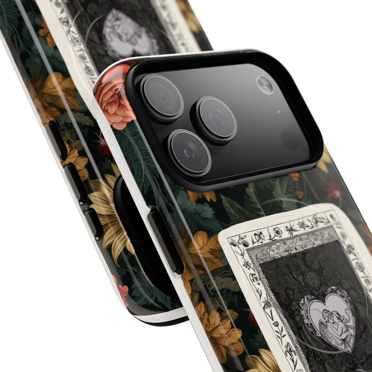 Tarot 'The Lovers' Floral Tough Magnetic Case — Vintage Gothic Phone Cover