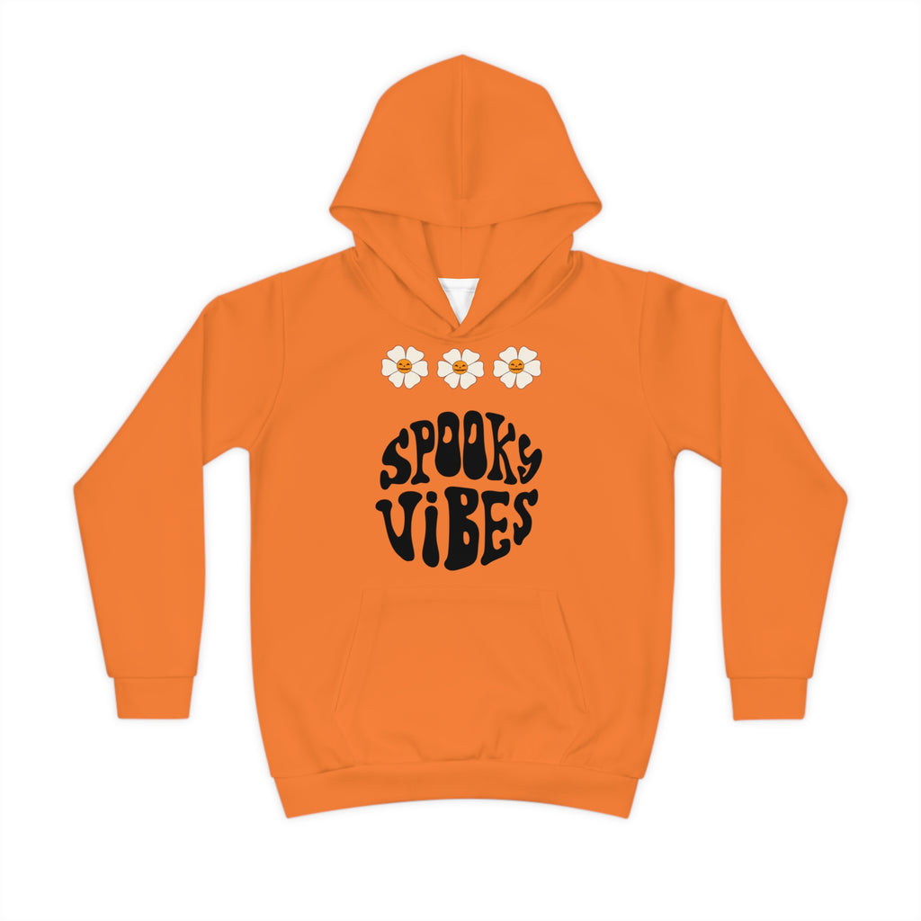 Kids Halloween Hoodie - 'Spooky Vibes' Pumpkin Design