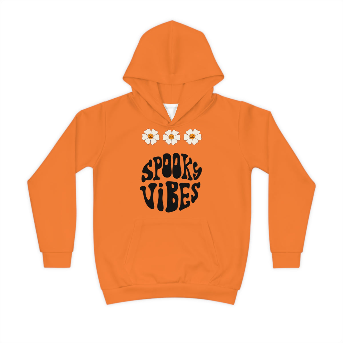 Kids Halloween Hoodie - 'Spooky Vibes' Pumpkin Design