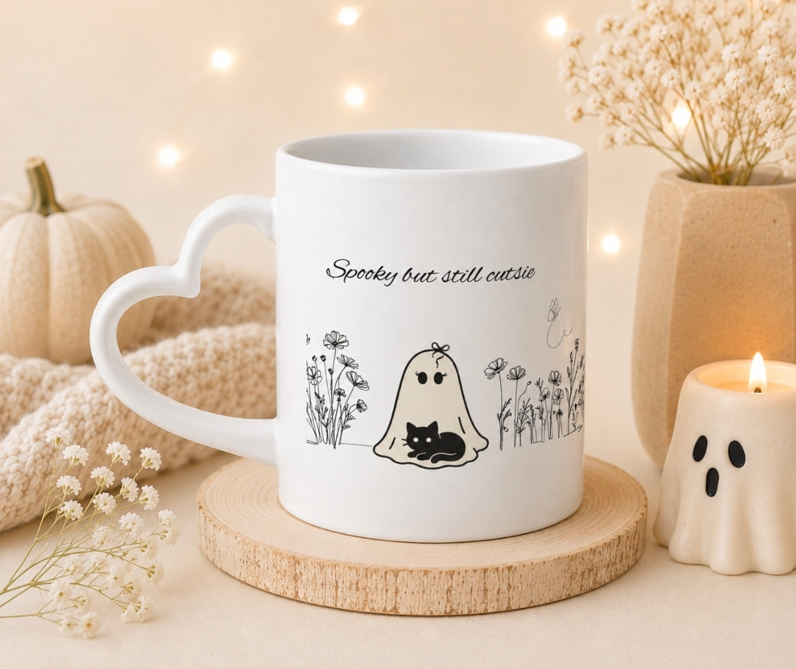 Heart-Shaped Cutie Ghost Mug Gift