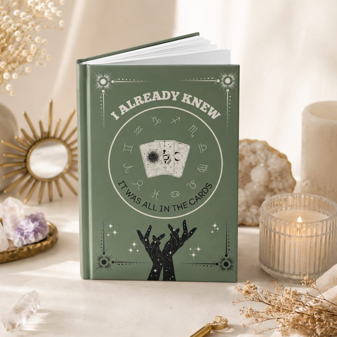'It Was All In The Cards'— Hardcover Lined Notebook