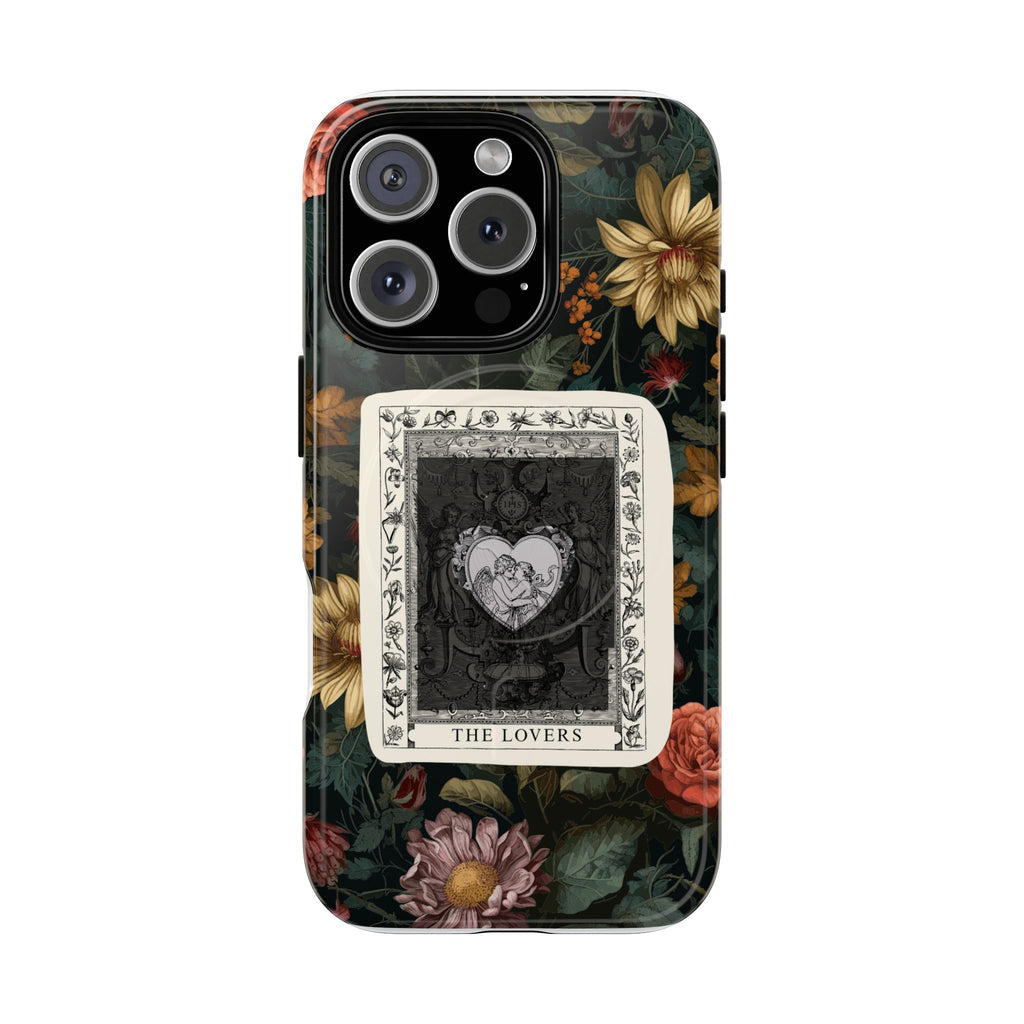 Tarot 'The Lovers' Floral Tough Magnetic Case — Vintage Gothic Phone Cover