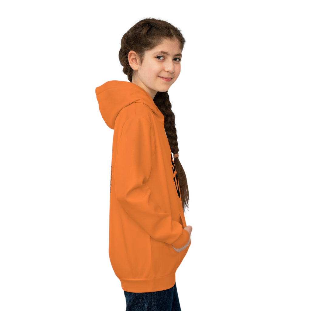 Kids Halloween Hoodie - 'Spooky Vibes' Pumpkin Design