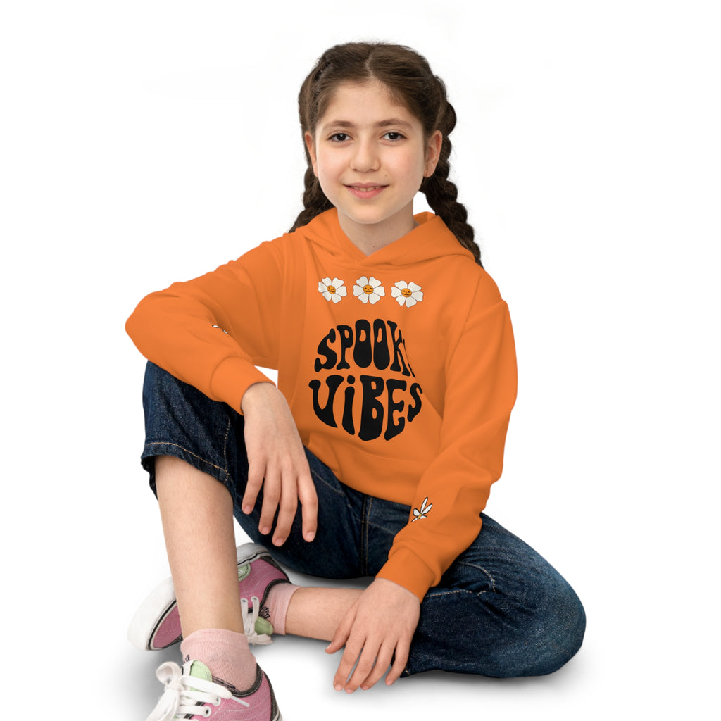 Kids Halloween Hoodie - 'Spooky Vibes' Pumpkin Design
