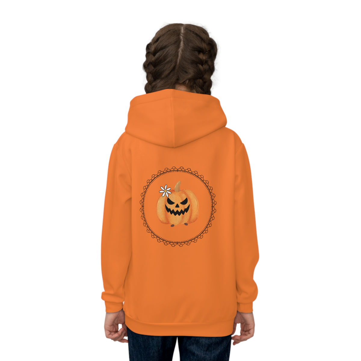 Kids Halloween Hoodie - 'Spooky Vibes' Pumpkin Design