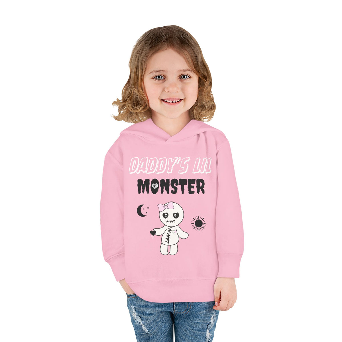 Toddler Hoodie — "Daddy's Lil Monster" Skeleton Pullover