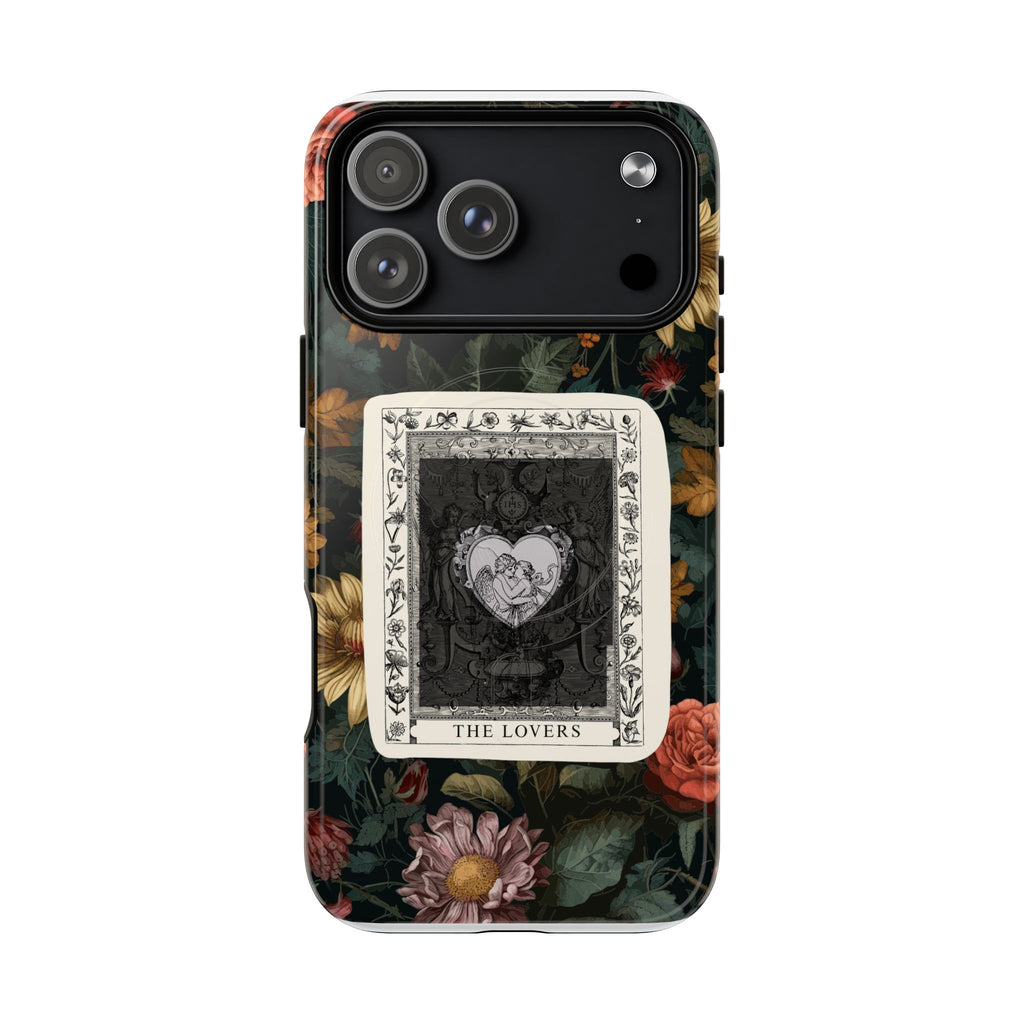 Tarot 'The Lovers' Floral Tough Magnetic Case — Vintage Gothic Phone Cover