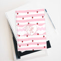 Cute Pie Strawberry Pattern Journal — Pink Striped Notebook for Teens & Kids