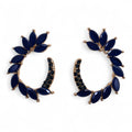 Royal Blue - Vintage Glass - Loop - Earrings