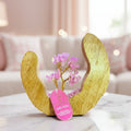 Gemstone Tree Garden - Mango Wood Open Ring - Rose Quartz - 60 chipstones