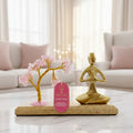 Gemstone Yoga Garden - Namaste Pose - Rose Quartz Tilted Tree - 100 chipstones