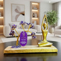 Gemstone Yoga Garden - Sukhasana Pose - Amethyst - Tilted Tree - 100 chipstones