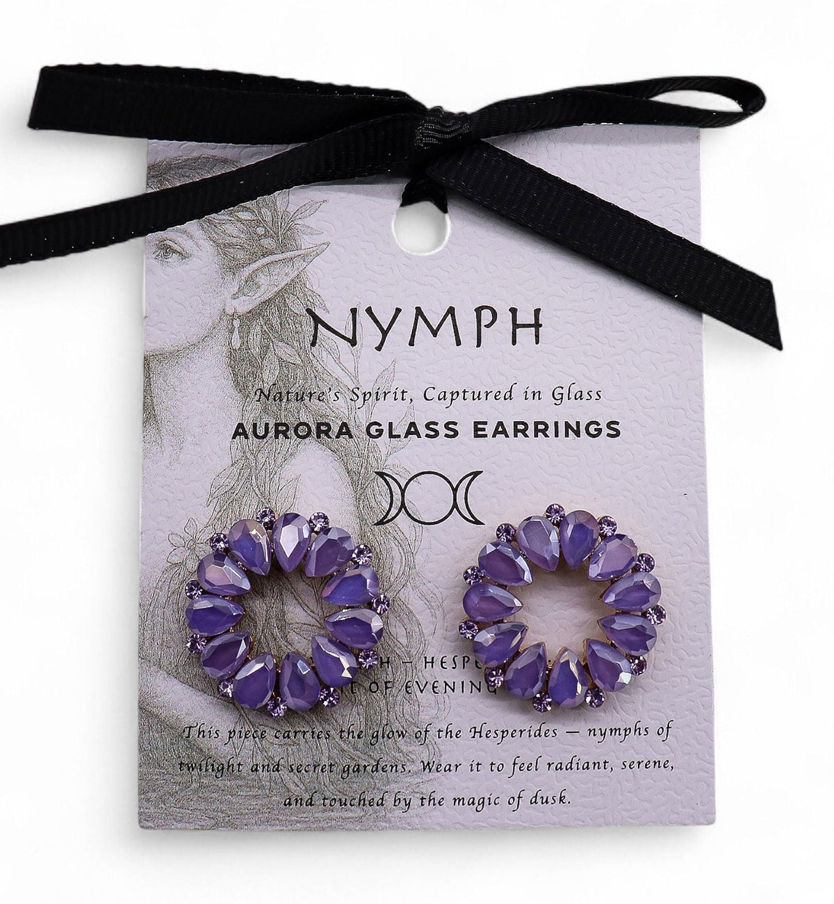 Lavender - Vintage Glass - Loop - Earrings