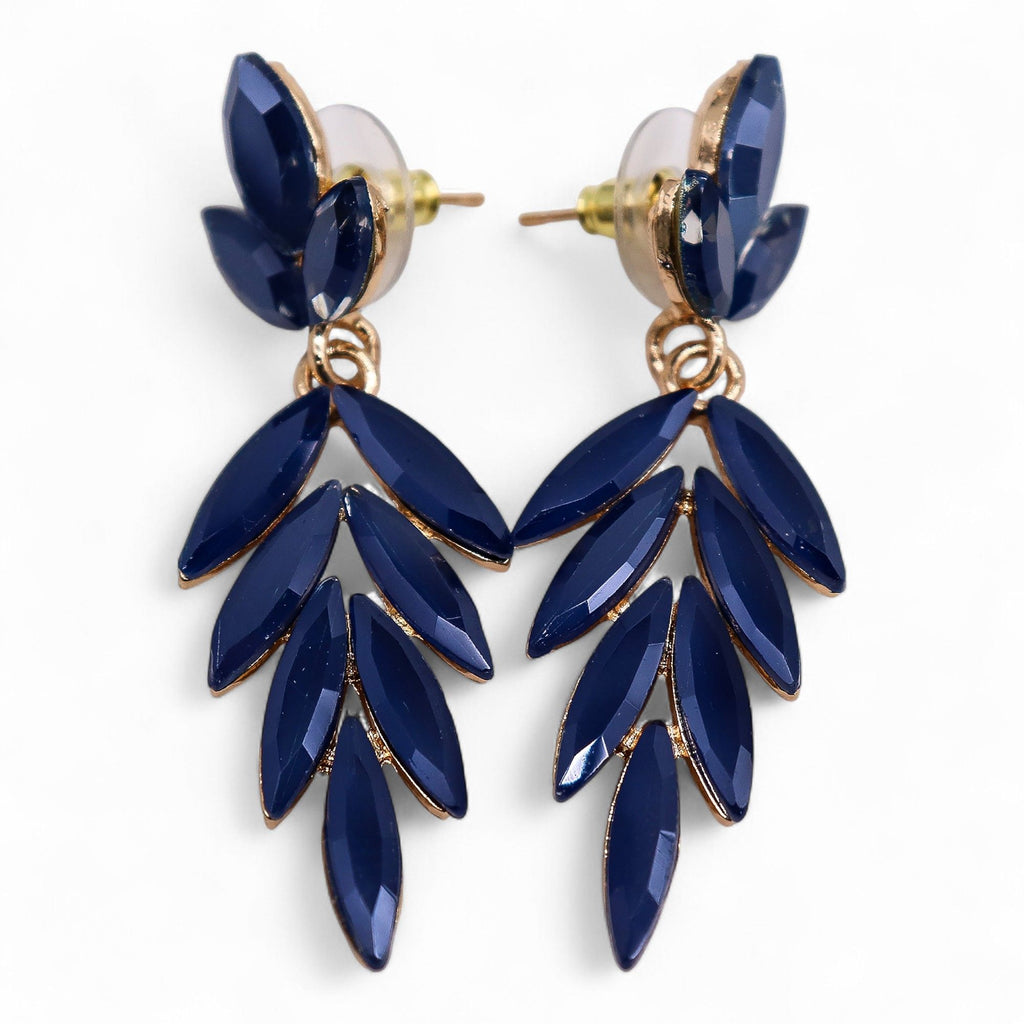 Royal Blue - Vintage Glass - Long Drop - Earrings