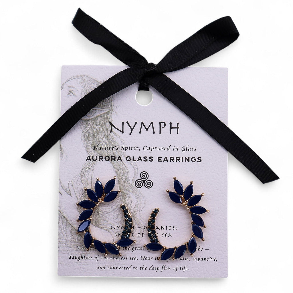 Royal Blue - Vintage Glass - Loop - Earrings