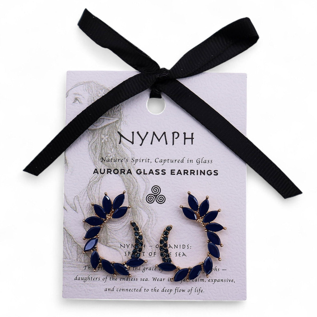Royal Blue - Vintage Glass - Loop - Earrings