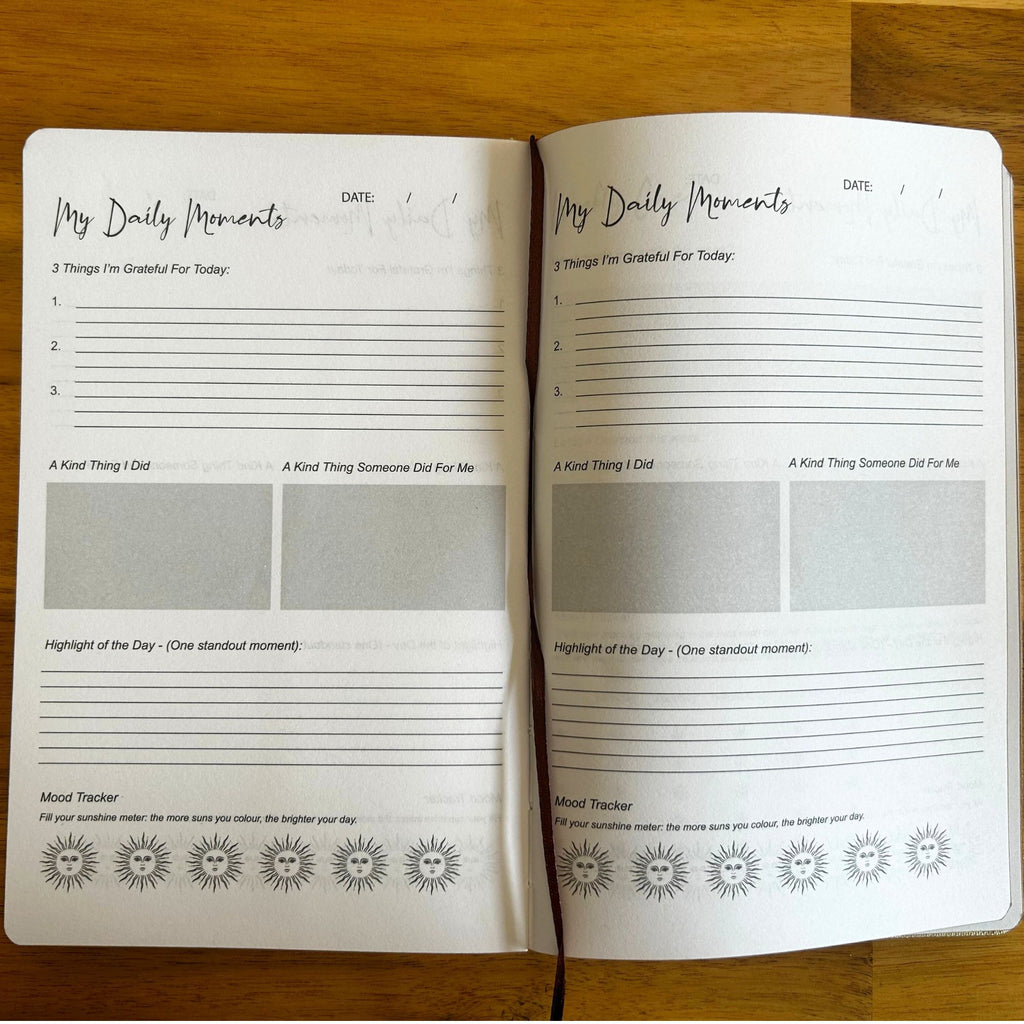 Blue Gratitude Journal with Silver Lining - 120 pages - I am Thankful For