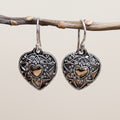 Silver & Gold Earring - Mandala Hearts