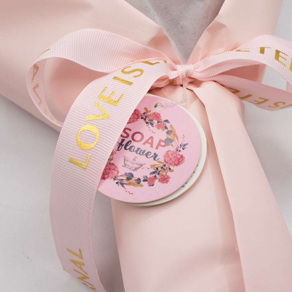 Large Pink Roses Bouquet - Love is Eternal -  Soap Bouqet