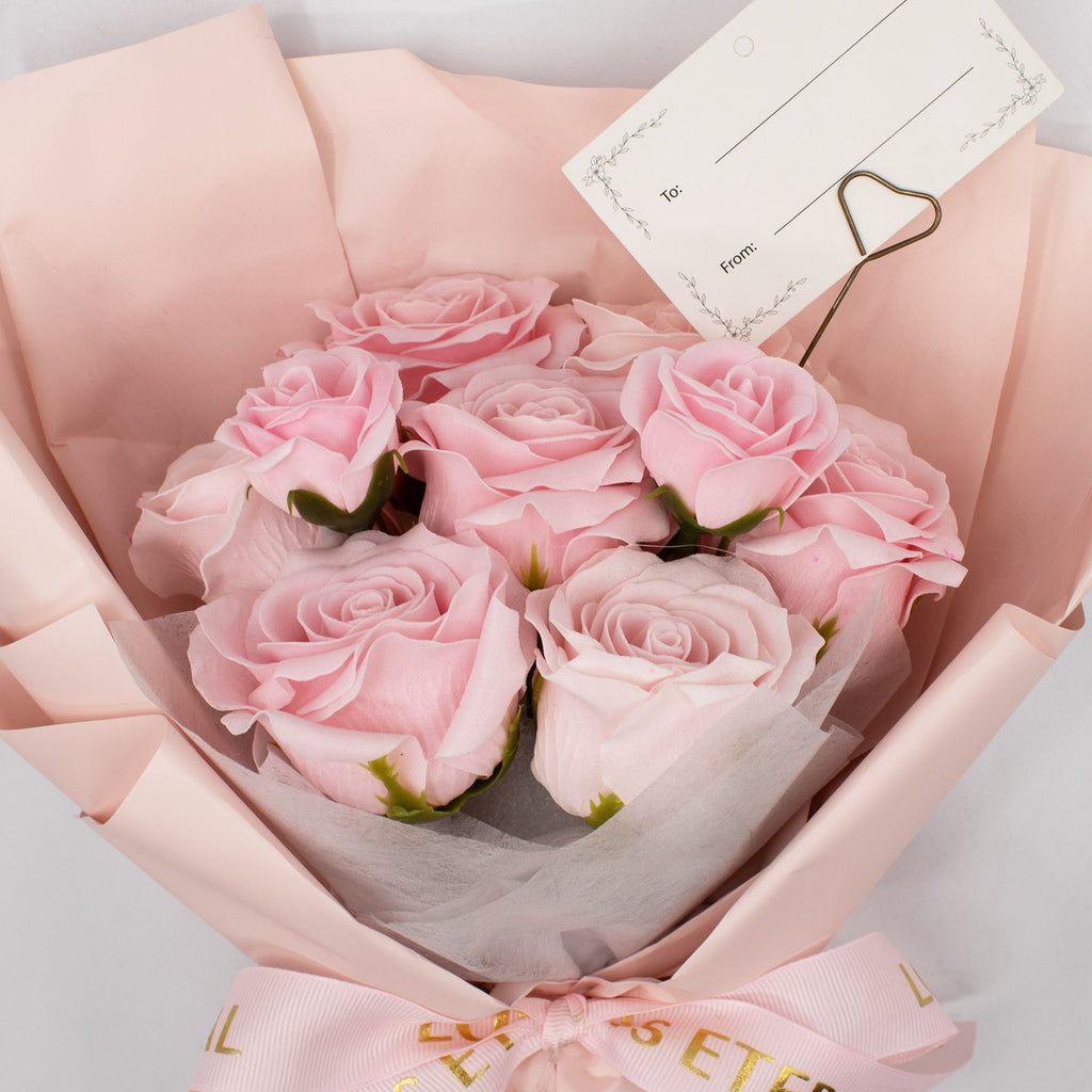 Large Pink Roses Bouquet - Love is Eternal -  Soap Bouqet