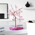 Gemstone Tree - Rose Quartz on Pink Agate Base (35 stones)